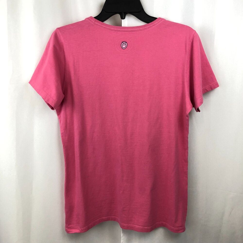 Life Is Good Medium Flip Out Women's Pink Beach T-Shirt Tee Flip Flops Y2K - Picture 3 of 8
